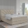 Gepolstertes Bett GINA 160x200 cm mit Matratzen und praktischem Stauraum, beige