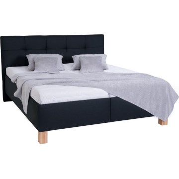 Gepolstertes Bett MARIA mit Bettkasten, ohne Matratze, 180x200 cm, anthrazit