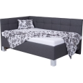 Gepolstertes Bett MARIA PETITE 120x200 cm mit Stauraum, ohne Matratze, grau