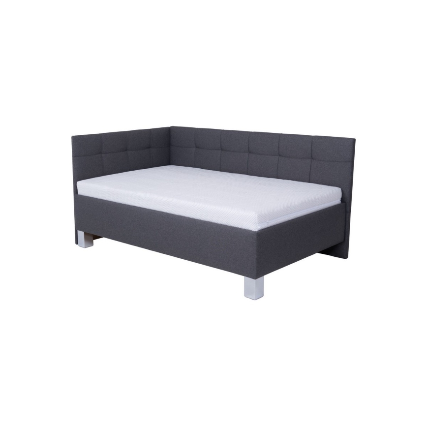 Gepolstertes Bett MARIA PETITE 120x200 cm mit Stauraum, ohne Matratze, grau