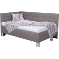 Gepolstertes Bett MARIA PETITE 120x200 cm mit Stauraum, ohne Matratze, taupe