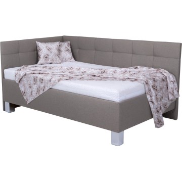 Gepolstertes Bett MARIA PETITE 120x200 cm mit Stauraum, ohne Matratze, taupe