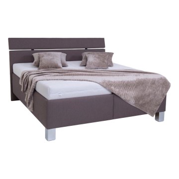 Gepolstertes Bett mit Bettkasten ohne Matratze ALIS 180x200 cm braun