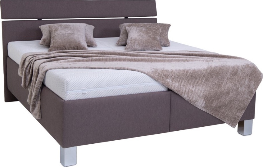 Gepolstertes Bett mit Bettkasten ohne Matratze ALIS 180x200 cm braun