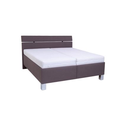 Gepolstertes Bett mit Bettkasten ohne Matratze ALIS 180x200 cm braun