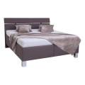 Gepolstertes Bett mit Matratze und integriertem Stauraum ALIS 160x200 cm, braun