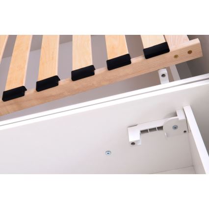Gepolstertes Bett mit Matratze und integriertem Stauraum ALIS 160x200 cm, braun