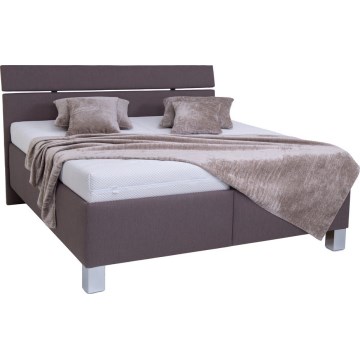 Gepolstertes Bett mit Matratze und Stauraum ALIS 180x200 cm braun