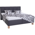 Gepolstertes Bett mit Matratze und Stauraum MARIA 160x200 cm grau