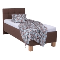 Gepolstertes Bett mit Matratze und Stauraum MARIA ONE 90x200 cm braun