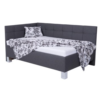 Gepolstertes Bett mit Matratze und Stauraum MARIA PETITE 120x200 cm grau