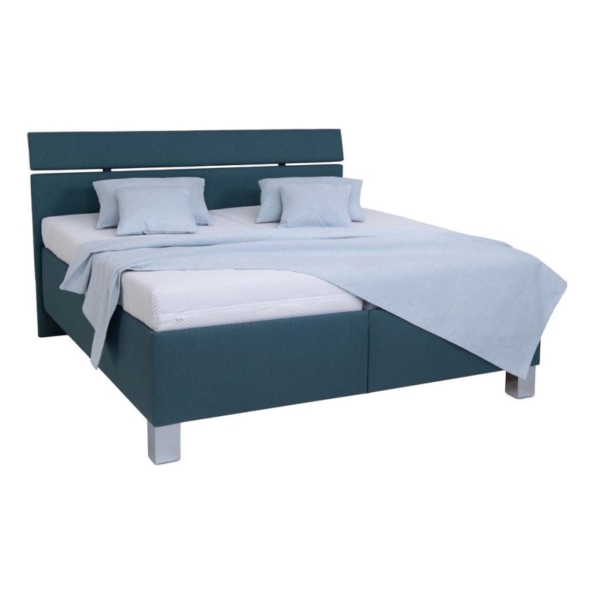 Gepolstertes Bett mit Stauraum ohne Matratze ALIS 160x200 cm Petrol