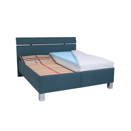 Gepolstertes Bett mit Stauraum ohne Matratze ALIS 160x200 cm Petrol