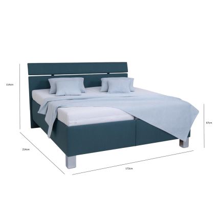 Gepolstertes Bett mit Stauraum ohne Matratze ALIS 160x200 cm Petrol