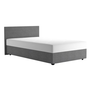 Gepolstertes Bett mit Stauraum und Matratze DARIA 120 x 200 cm, grau