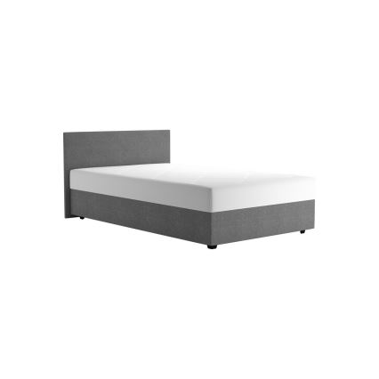 Gepolstertes Bett mit Stauraum und Matratze DARIA 120 x 200 cm, grau