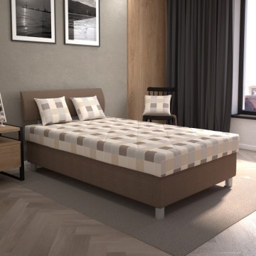 Gepolstertes Bett mit Stauraum und Matratze GEORGE 120 x 200 cm, braun