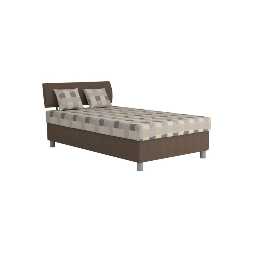 Gepolstertes Bett mit Stauraum und Matratze GEORGE 120 x 200 cm, braun