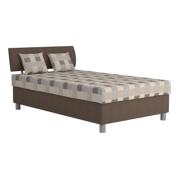 Gepolstertes Bett mit Stauraum und Matratze GEORGE 120x200 cm braun