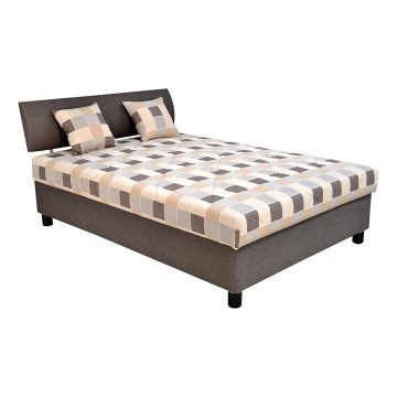 Gepolstertes Bett mit Stauraum und Matratze GEORGE 140x200 cm braun