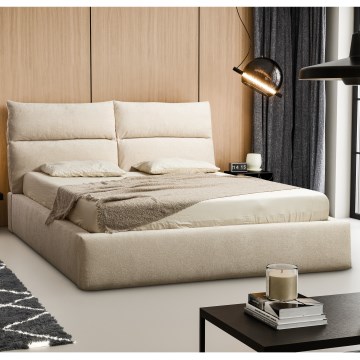 Gepolstertes Bett ohne Matratze BASIL 160x200 cm, beige