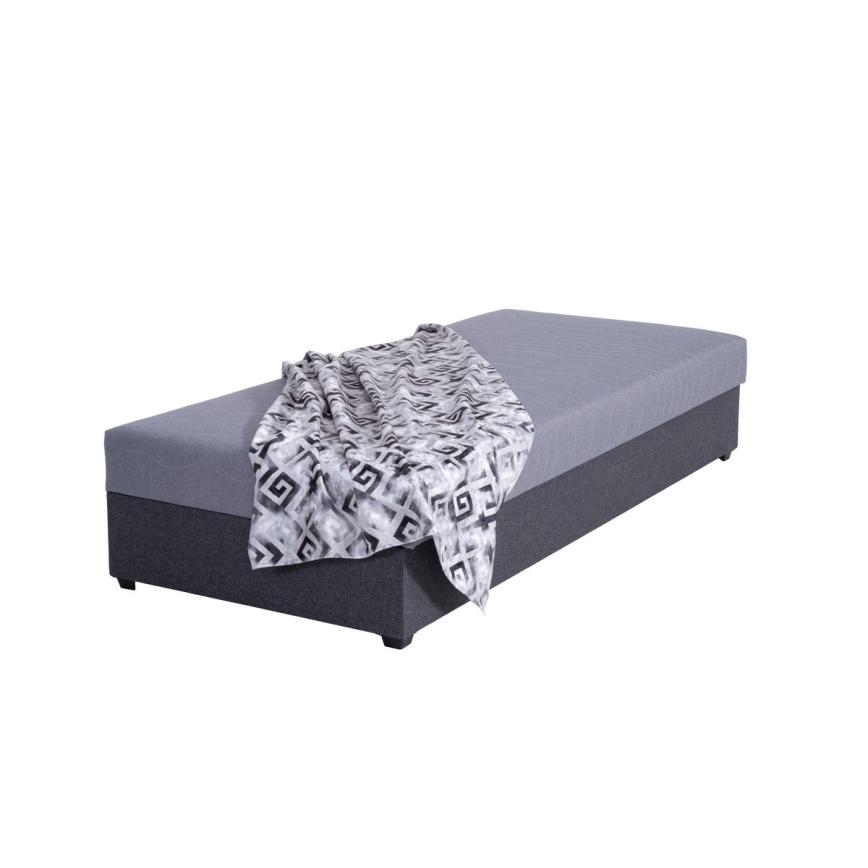 Gepolstertes Tagesbett mit Stauraum JACOB XL Belastbarkeit 130 kg 90x200 cm grau