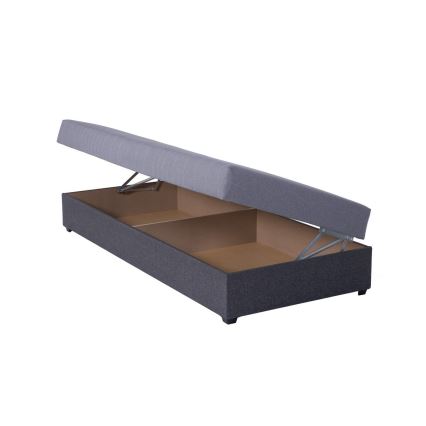 Gepolstertes Tagesbett mit Stauraum JACOB XL, Tragkraft 130 kg, 90x200 cm, grau