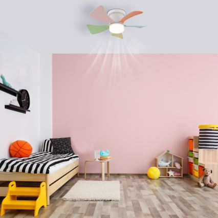 Globo - dimmbarer LED-Deckenventilator LED/10W/230V 3000-6500K mehrfarbig + Fernbedienung