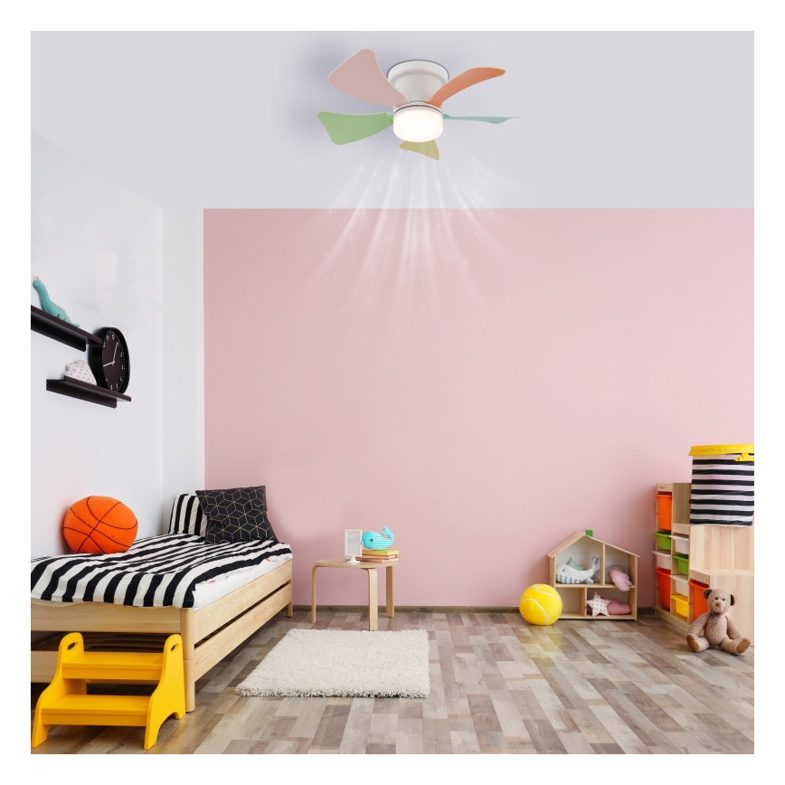 Globo - dimmbarer LED-Deckenventilator LED/10W/230V 3000-6500K mehrfarbig + Fernbedienung