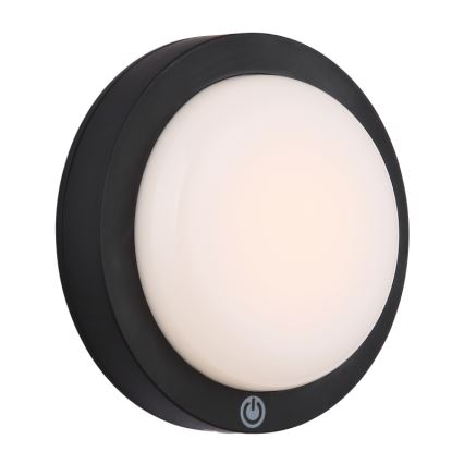 Globo - LED Aufladbare Touch-Wandleuchte LED/1,2W/3,7V Ø 15 cm 1800 mAh Schwarz