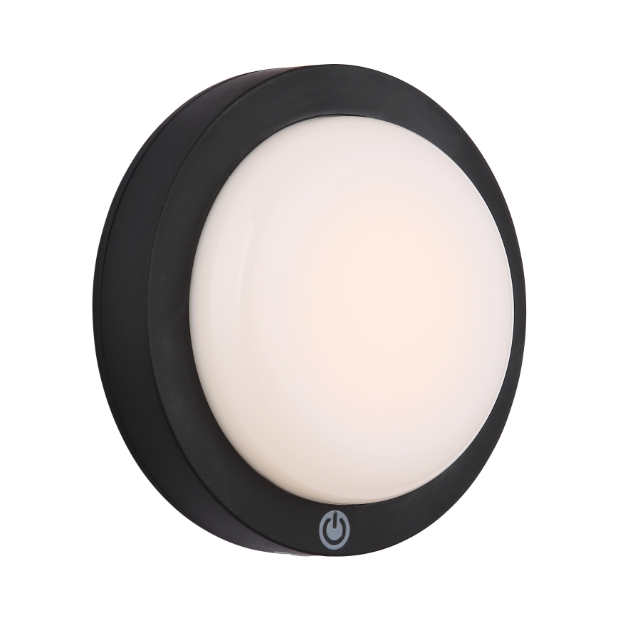 Globo - LED Aufladbare Touch-Wandleuchte LED/1,2W/3,7V Ø 15 cm 1800 mAh Schwarz