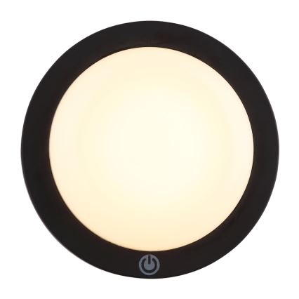 Globo - LED Aufladbare Touch-Wandleuchte LED/1,2W/3,7V Ø 15 cm 1800 mAh Schwarz