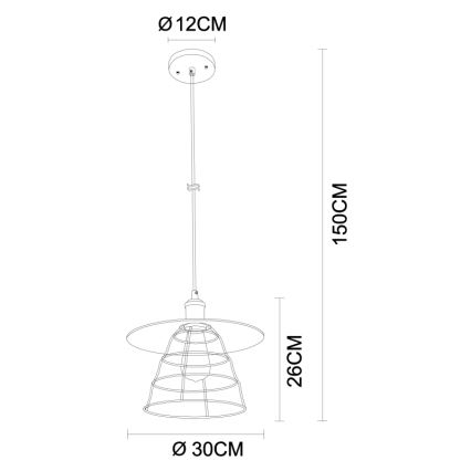 Globo - Hängeleuchte an Seil 1xE27/60W/230V