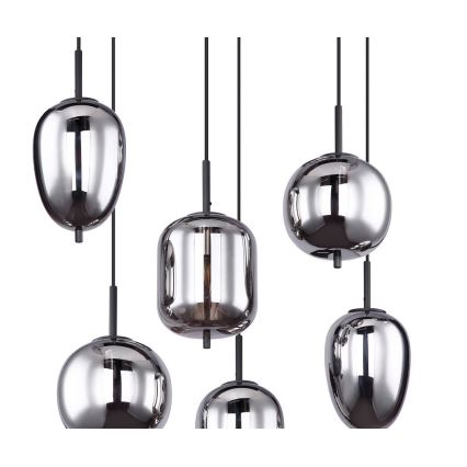 Globo - Hängeleuchte an Kabel 6xE14/40W/230V schwarz