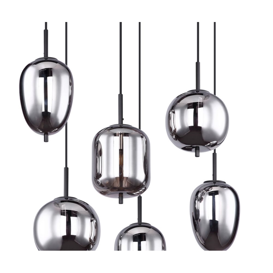 Globo - Hängeleuchte an Kabel 6xE14/40W/230V schwarz