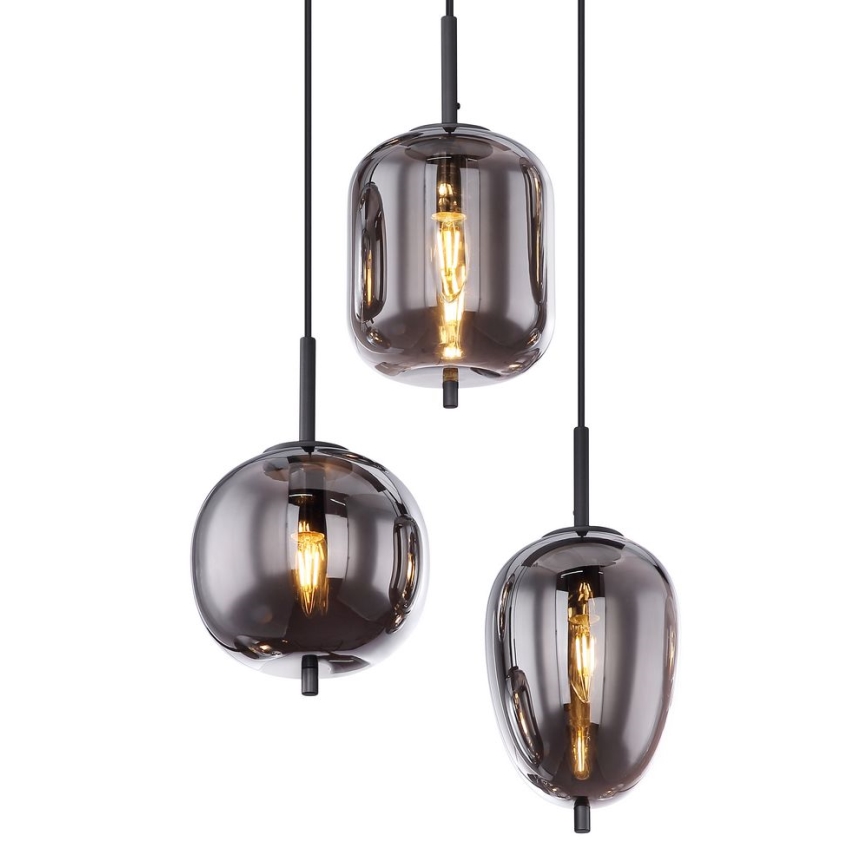 Globo - Hängeleuchte an Kabel 6xE14/40W/230V schwarz
