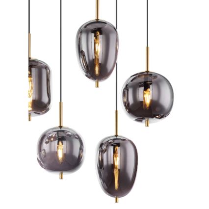 Globo - Hängeleuchte 8xE14/40W/230V rauchig