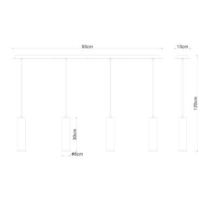 Globo - Hängeleuchte an Seil 4xE27/60W/230V schwarzes Holz