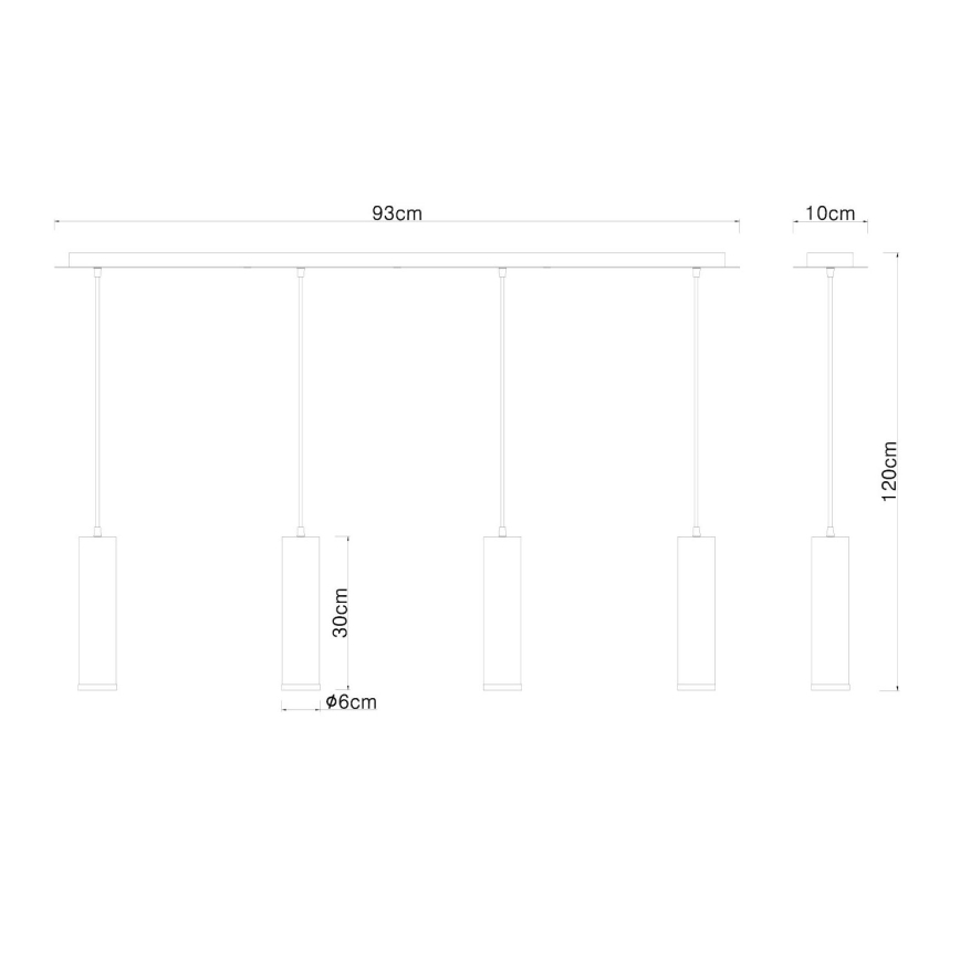 Globo - Hängeleuchte an Seil 4xE27/60W/230V schwarzes Holz