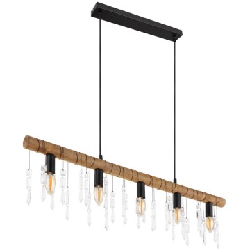 Globo 15532-5H - Hängeleuchte an Kabel KIRA 5xE14/40W/230V schwarz/braun