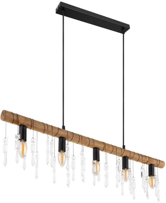 Globo 15532-5H - Hängeleuchte an Kabel KIRA 5xE14/40W/230V schwarz/braun