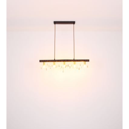 Globo 15532-5HB - Pendelleuchte KIRA mit Seilaufhängung, 5x E14/40W/230V, schwarz