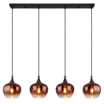 Globo - Hängeleuchte 4xE27/40W/230V kupfern