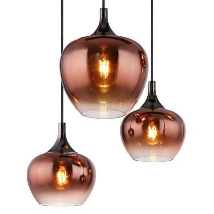 Globo - Hängeleuchte 6xE27/40W/230V braun/rauchig