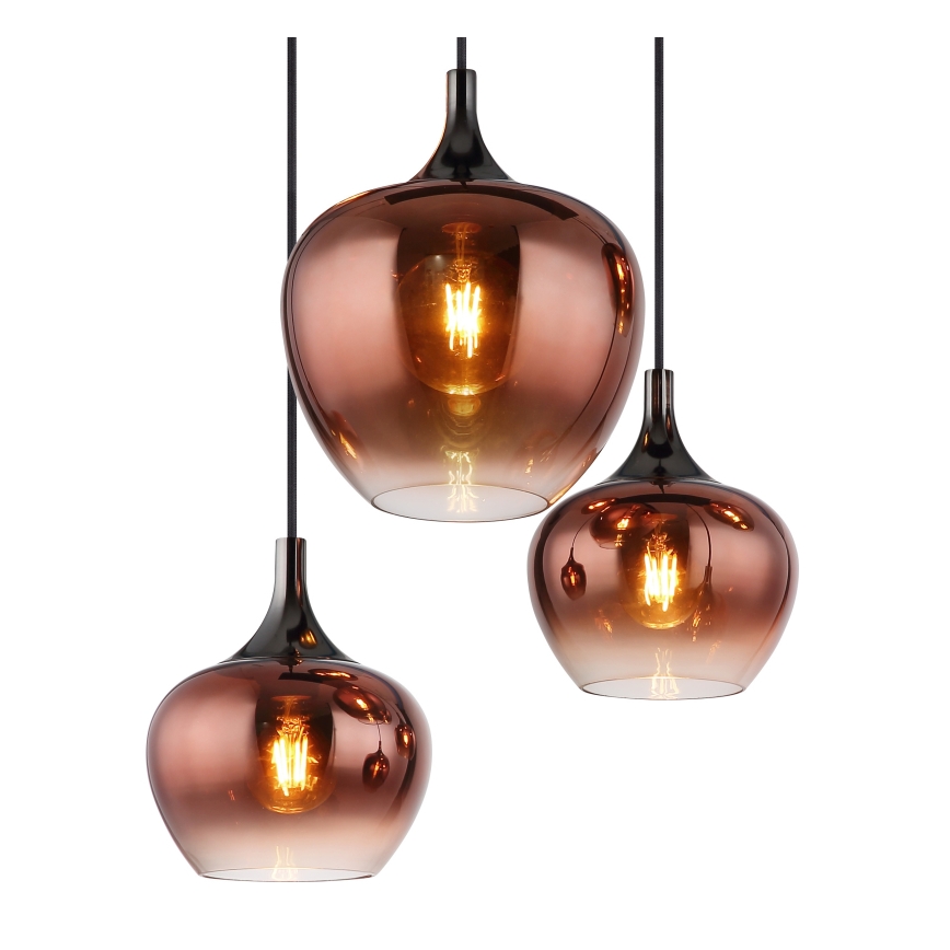 Globo - Hängeleuchte 6xE27/40W/230V braun/rauchig