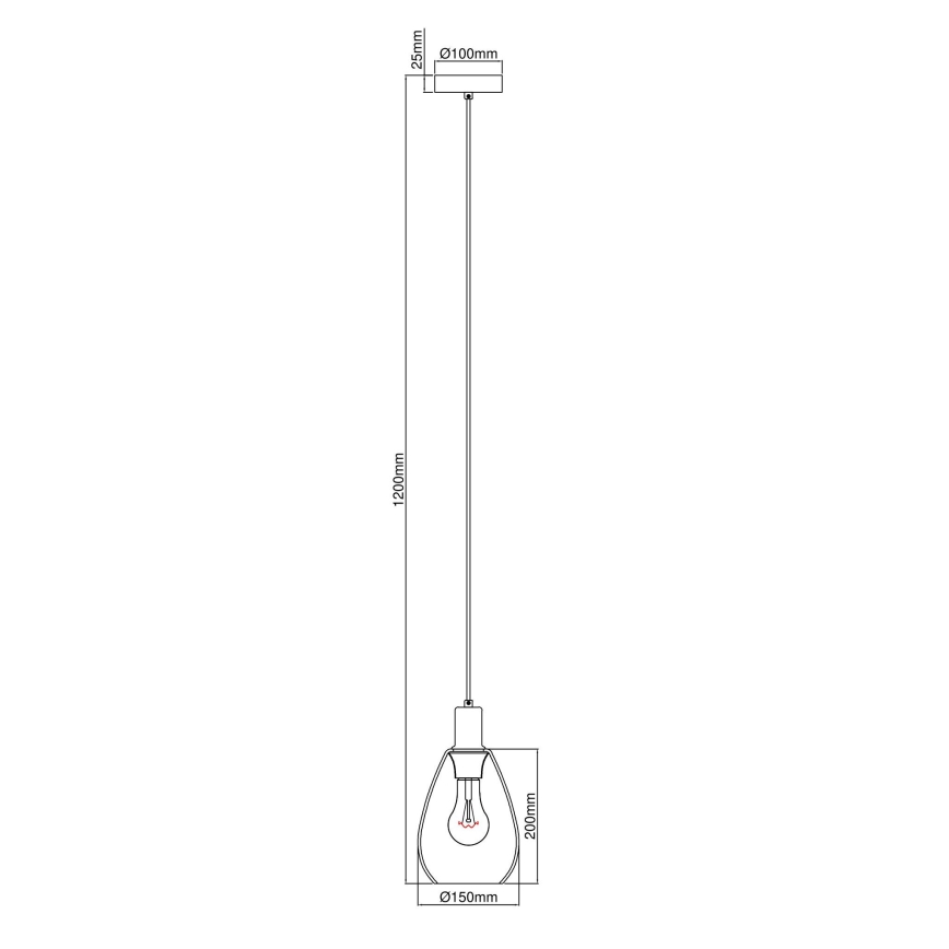 Globo - Deckenleuchte an Kabel 1xE27/40W/230V Messing