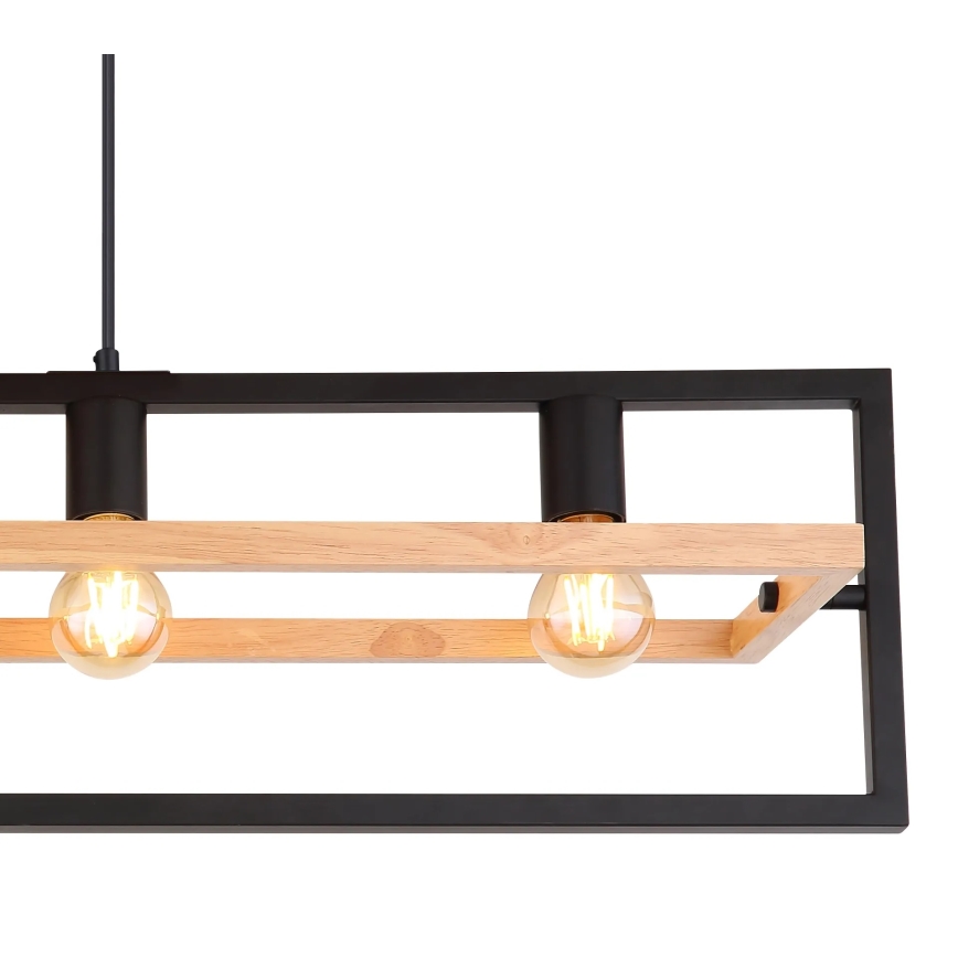Globo 15575-4H - Hängeleuchte an Kabel ERICA 4xE27/40W/230V schwarz/beige
