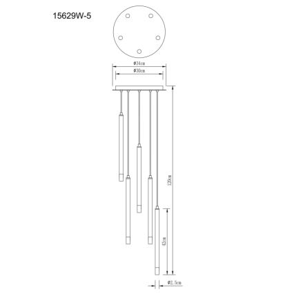 Globo - Hängeleuchte 5xG9/4W/230V d 34 cm