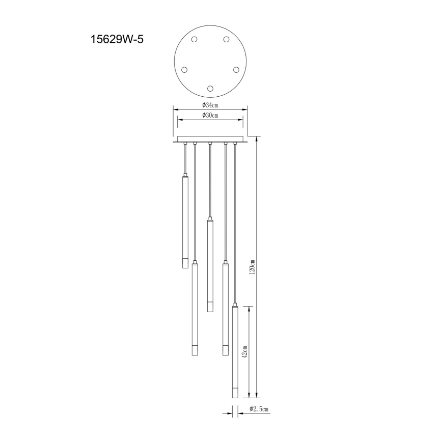 Globo - Hängeleuchte 5xG9/4W/230V d 34 cm