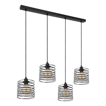 Globo 15640-4H - TILLY Pendelleuchte an Kabel, 4xE27/60W/230V, schwarz